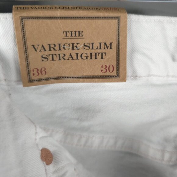 NWT POLO RALPH‎ LAUREN THE VARICK SLIM STRAIGHT Core Replen White Jeans 36X30 - Picture 12 of 16